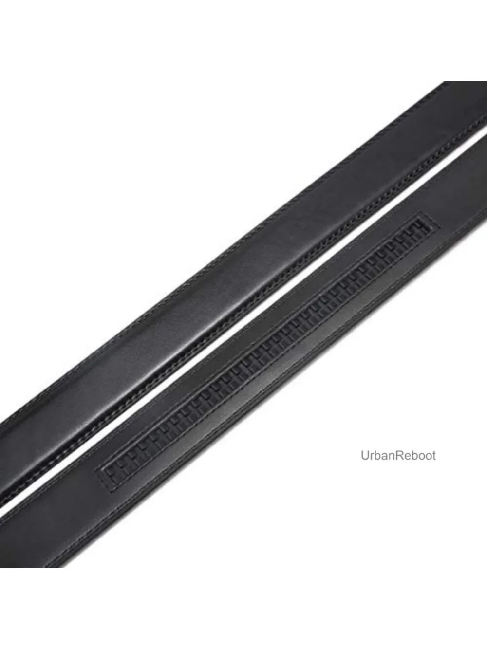 Leather Ratchet Belt Strap Replacement No Buckle 35mm 40mm Slide Buckle